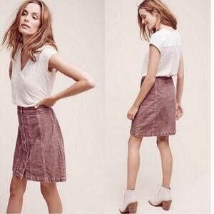 Pilcro and the Letterpress Corduroy Gallery Skirt, Mauve Pink, Size 10